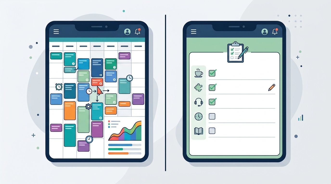 Comparing Motion automated scheduling vs Sunsama manual daily planning